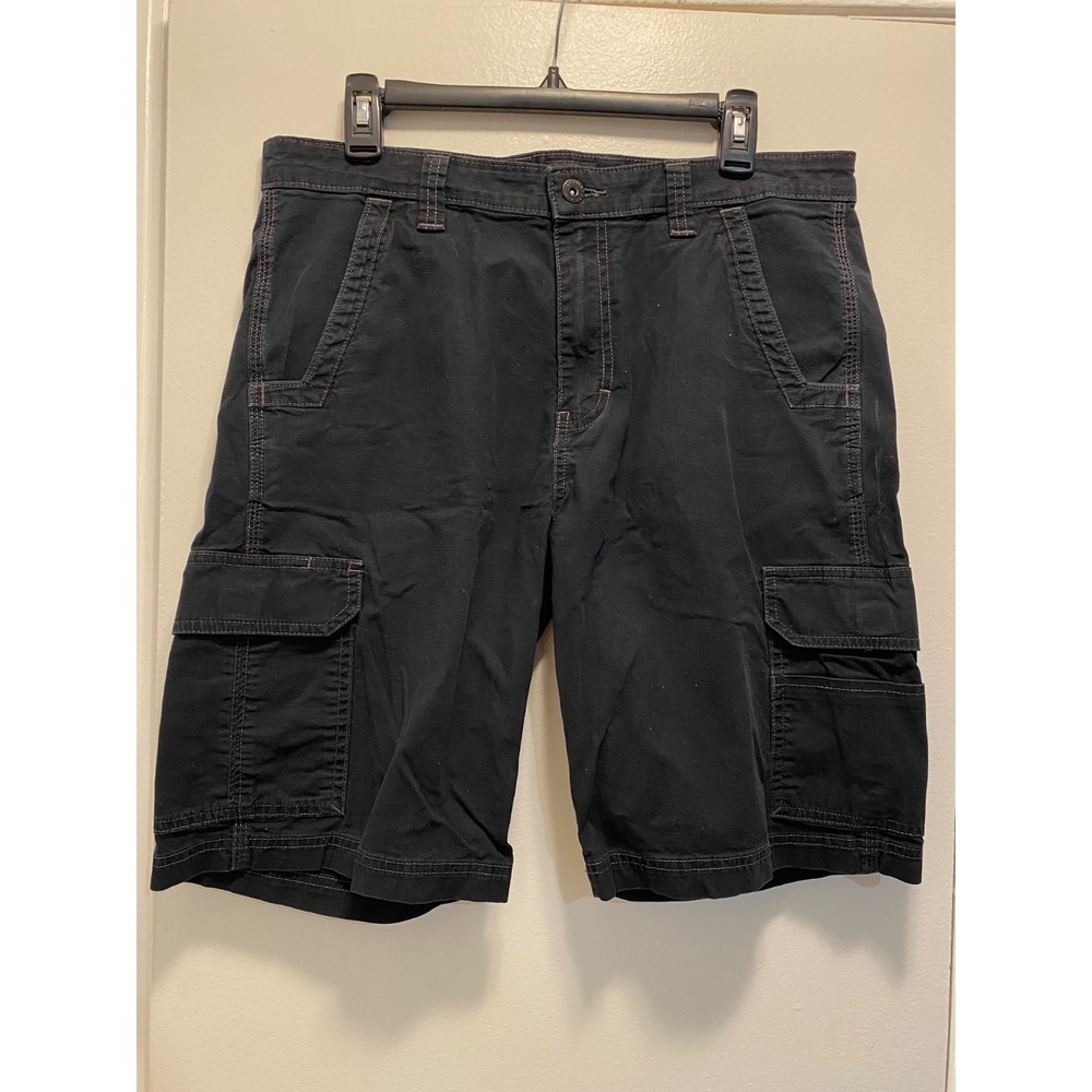 Dickies Relaxed Fit Black Cargo Shorts jorts Sz 34 Cotton Blend